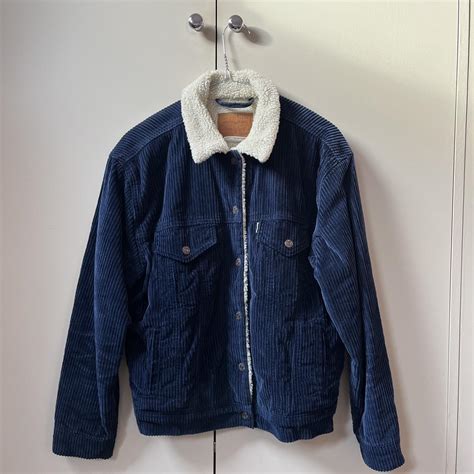 Women’s Levi’s Corduroy Sherpa Jacket Blue With Depop