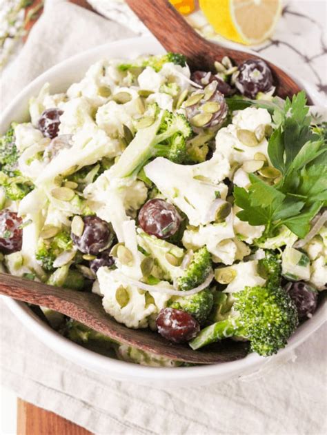 Healthy Cauliflower Broccoli Salad Recipe Fannetastic Food