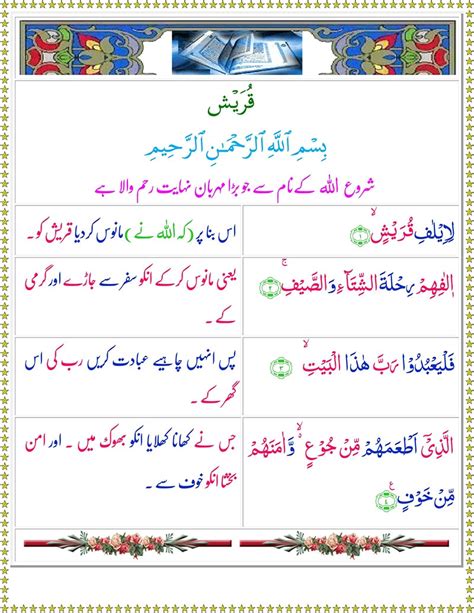 Read Surah Quraish Online With URDU Translation