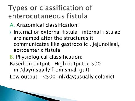 Enterocutaneous Fistula Ppt