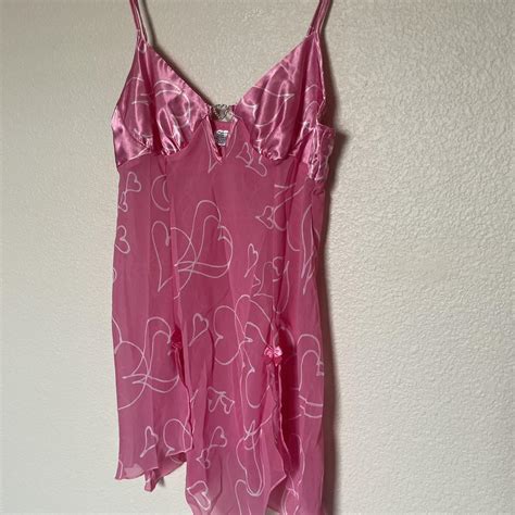 Insane Fairy Pink Lingerie Slip Top Heart Gem Center Depop