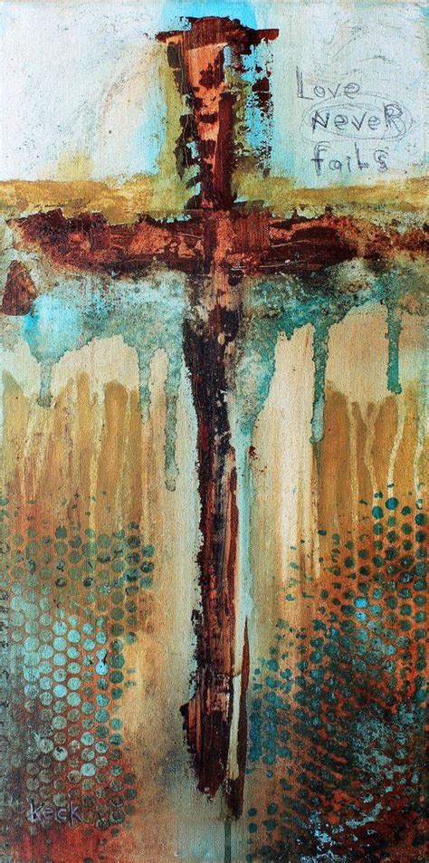 A Painting Of A Cross With Words On It