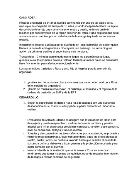 Segunda Actividad CASO ROSA CASO ROSA Rosa es una mujer de 34 años