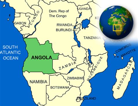 Angola map. Terrain, area and outline maps of Angola. | CountryReports ...