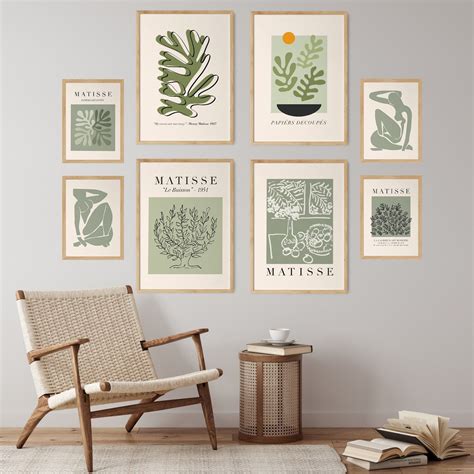 Sage Green Matisse Print Set Of Large Gallery Wall Bundle Of Matisse