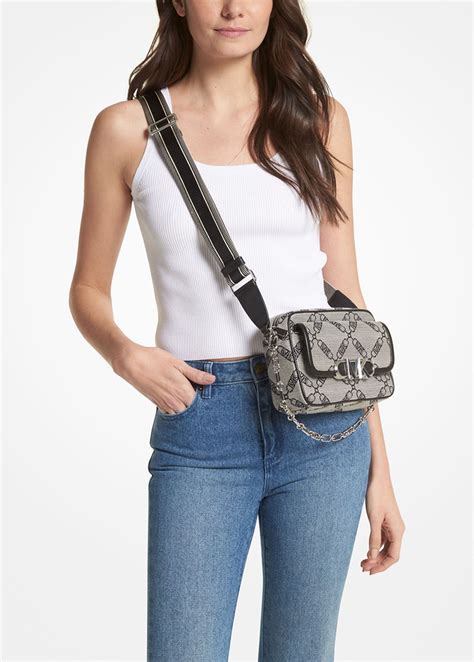 Michael Michael Kors Parker Medium Empire Logo Jacquard Crossbody Bag