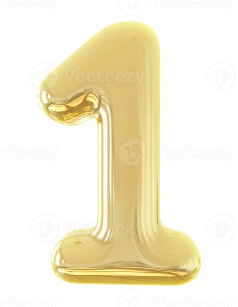 3d Number 1 Golden 11297570 Png