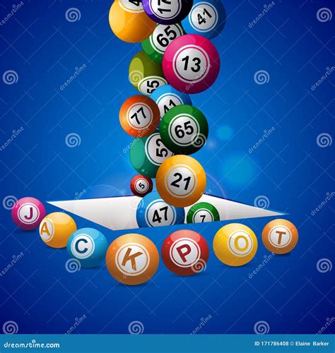 Jackpot Bingo Lottery Balls Falling In A Hole Stock Vector