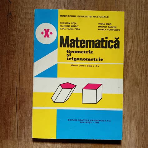 Matematica Geometrie Si Trigonometrie Manual Pentru Clasa A X A