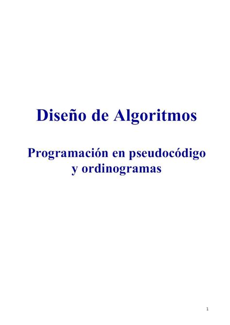 Pdf Dise O De Algoritmos Pdf File Dise O De Algoritmos