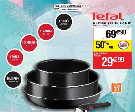 Promo Set Ingénio 4 Pièces Easy Cook Tefal chez Cora iCatalogue fr