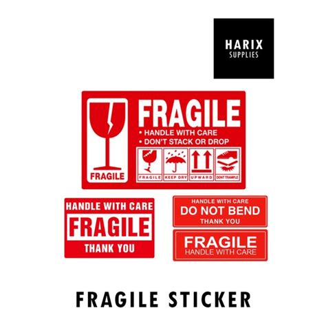 Fragile Sticker Warning Tape Cargo Label Do Not Bend Handle With Care Stickers Packaging