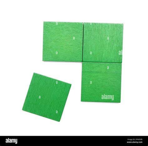 Green puzzle blocks isolated on white background Stock Photo - Alamy