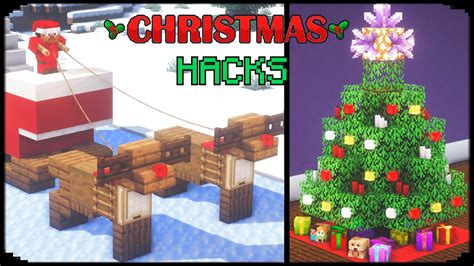 Minecraft 10 CHRISTMAS Build Hacks And Ideas Minecraft Videos