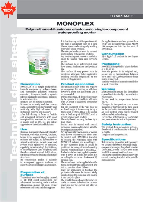 MONOFLEX Liquid waterproofing membrane By Teca