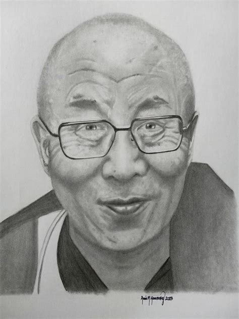 Dalai Lama 2 Drawing By Amie M Hanusosky Pixels
