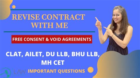 Contract Law Revision P3 Free Consent And Void Agreements Du Llb Ailet Bhu Mh Cet Youtube