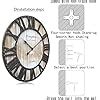 Westzytturm Wooden Wall Clock Large Vintage 3D Roman Numerals Round