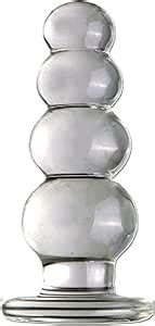 Amazon Wtogetao Glass Dildo Butt Plug Crystal Glass Anal Plug Transparent Anal Beads With