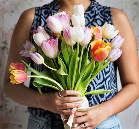 Woman Hands Holding Beautiful Flowers Free Photo Rawpixel