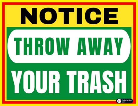 22 Trash Can Sign Download Free Printable Templates