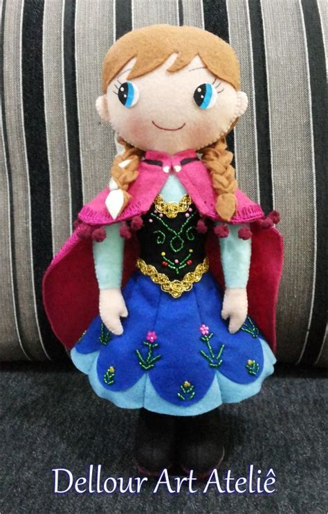 Anna Frozen Boneco De Feltro Brinquedos De Feltro Feltragem