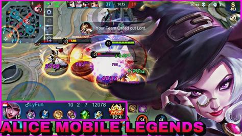 Alice Mobile Legend Alice Gameplay 2021 Top 1 Alice Best Build