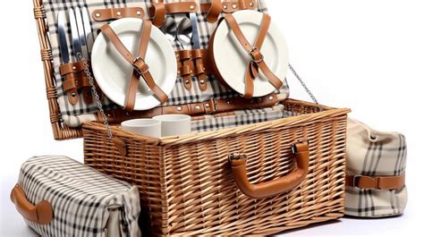 Premium Photo Insulated Willow Picnic Basket For Stylish Outdoor Dining