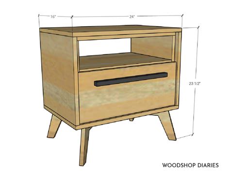 DIY Mid Century Modern Nightstand | PRINTABLE BUILDING PLANS!