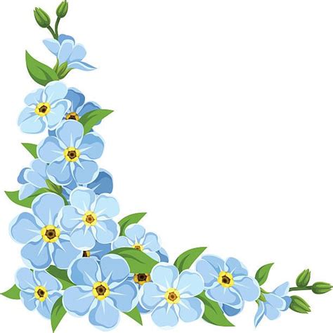 Blue Flowers With Green Leaves Are Arranged In The Shape Of A Letter S