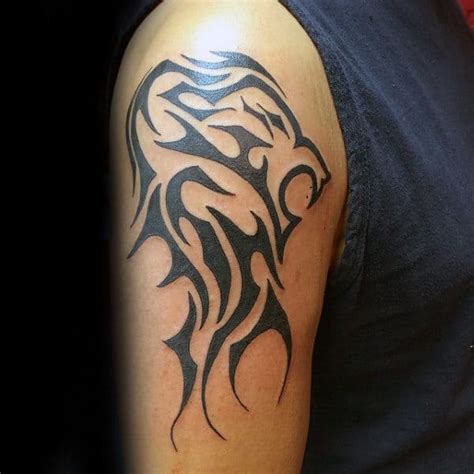 Tribal Lion Tattoo Sleeve