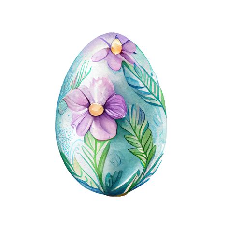 Watercolor Easter Egg Flowers Ai Generated 22689607 Png