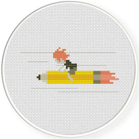 Charts Club Members Only Rocket Pencil Cross Stitch Pattern Daily