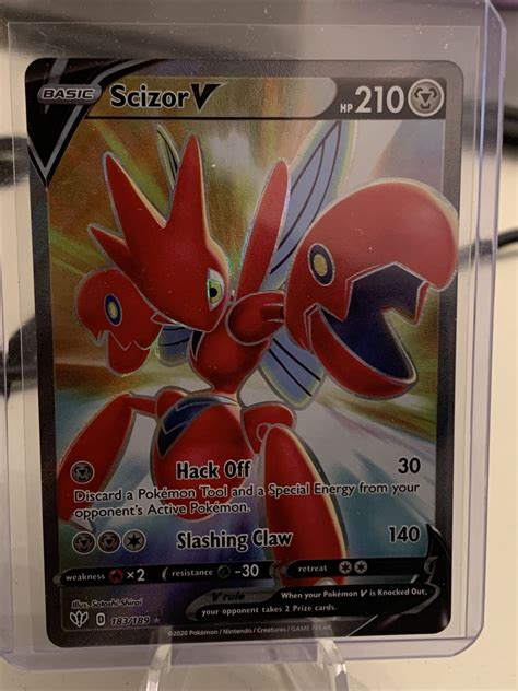 Scizor V Full Art Ultra Rare Foil 183 189 Pokemon Darkness Ablaze NM EBay