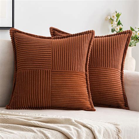 Amazon Woaboy Dark Rust Pillow Covers 18x18 Inch Set Of 2 Super