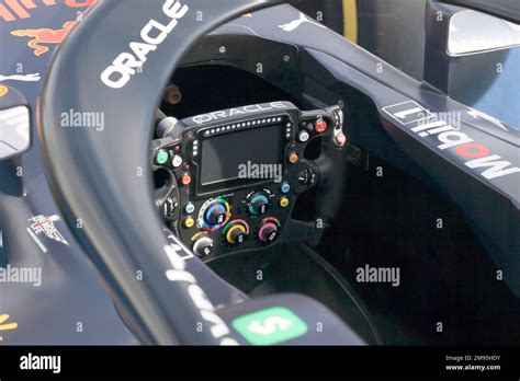 View of the Cockpit and Steering Wheel of Redbull Racing 2021 Formula ...