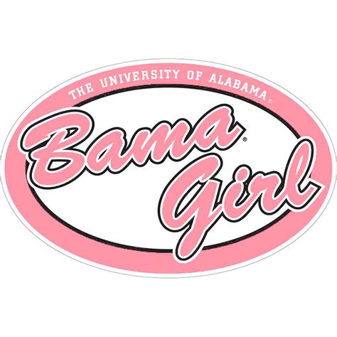 Oval Bama Girl Pink Decal University Of Alabama Supply Store