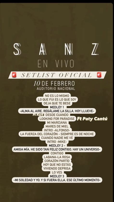 On Twitter Les Comparto El Setlist Oficial Para Esta Noche De