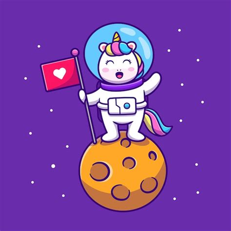 Lindo Astronauta De Pie En La Ilustración De Icono De Dibujos Animados De Planeta Vector Gratis