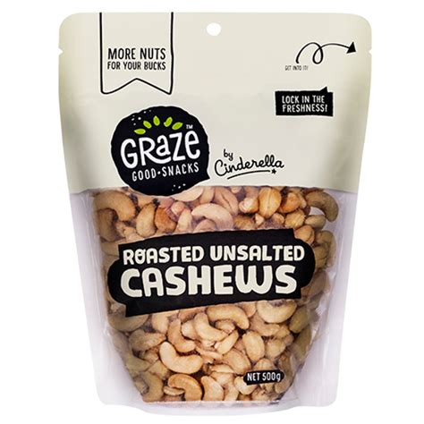 Graze Roasted Unsalted Cashews G Prices Foodme