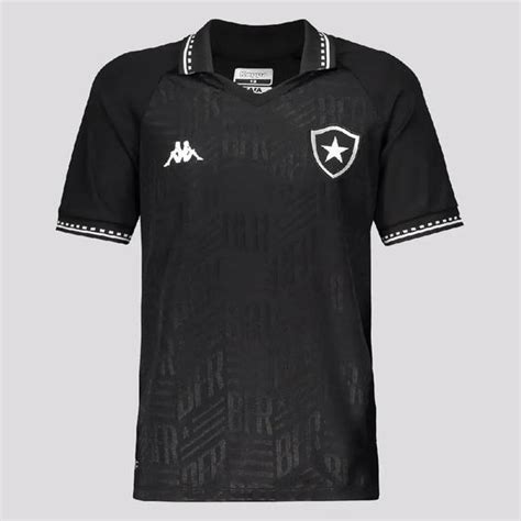 Camiseta Kappa Botafogo Kombat Away Ii Player Masculina Preta