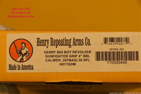 Henry Big Boy Gunfighter Revolver 357 Magnum H017gdm Nib Revolvers