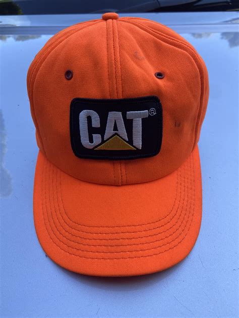 Vintage Cat Caterpillar Cap Neon Orange Snapback Gem