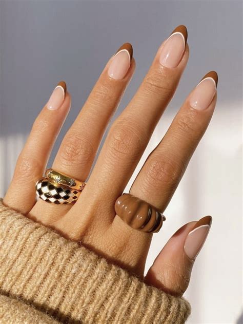 Stylish Brown French Tip Nails To Class Up Your Manicure Your