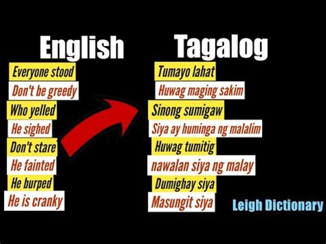 Common Sentences With Tagalog And English Words English Pronunciation