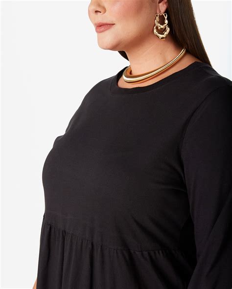 Riachuelo Vestido Longo Plus Size Feminino Evas Uma Maria Preto