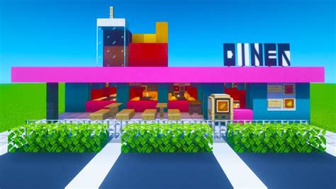 Minecraft Tutorial How To Make A Diner 2021 City Build Youtube