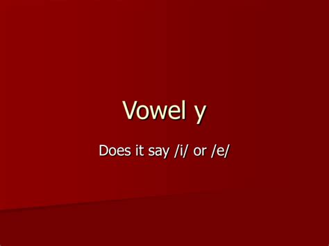 Vowel Y