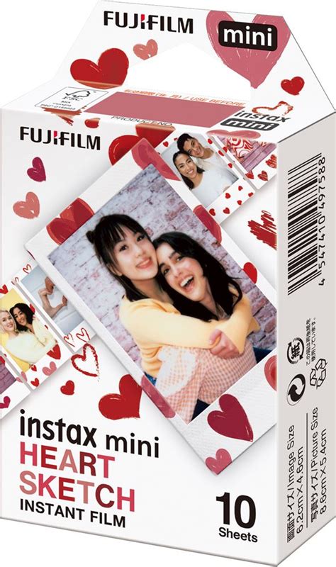 Pack De Photos Fujifilm Instax Mini Heart Sketch Pellicule Ou