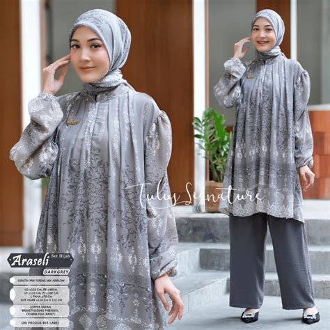 Jual Tulus Signature Setelan One Set Wanita Jumbo Kekinian Baju Hijab